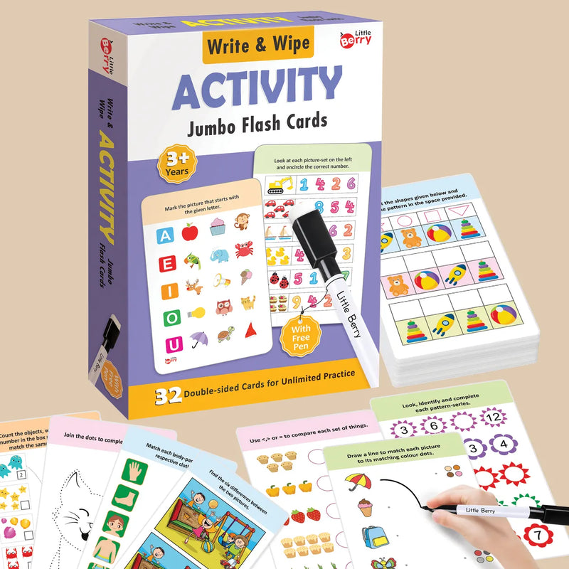 Write & Wipe Activity Jumbo Flash Cards