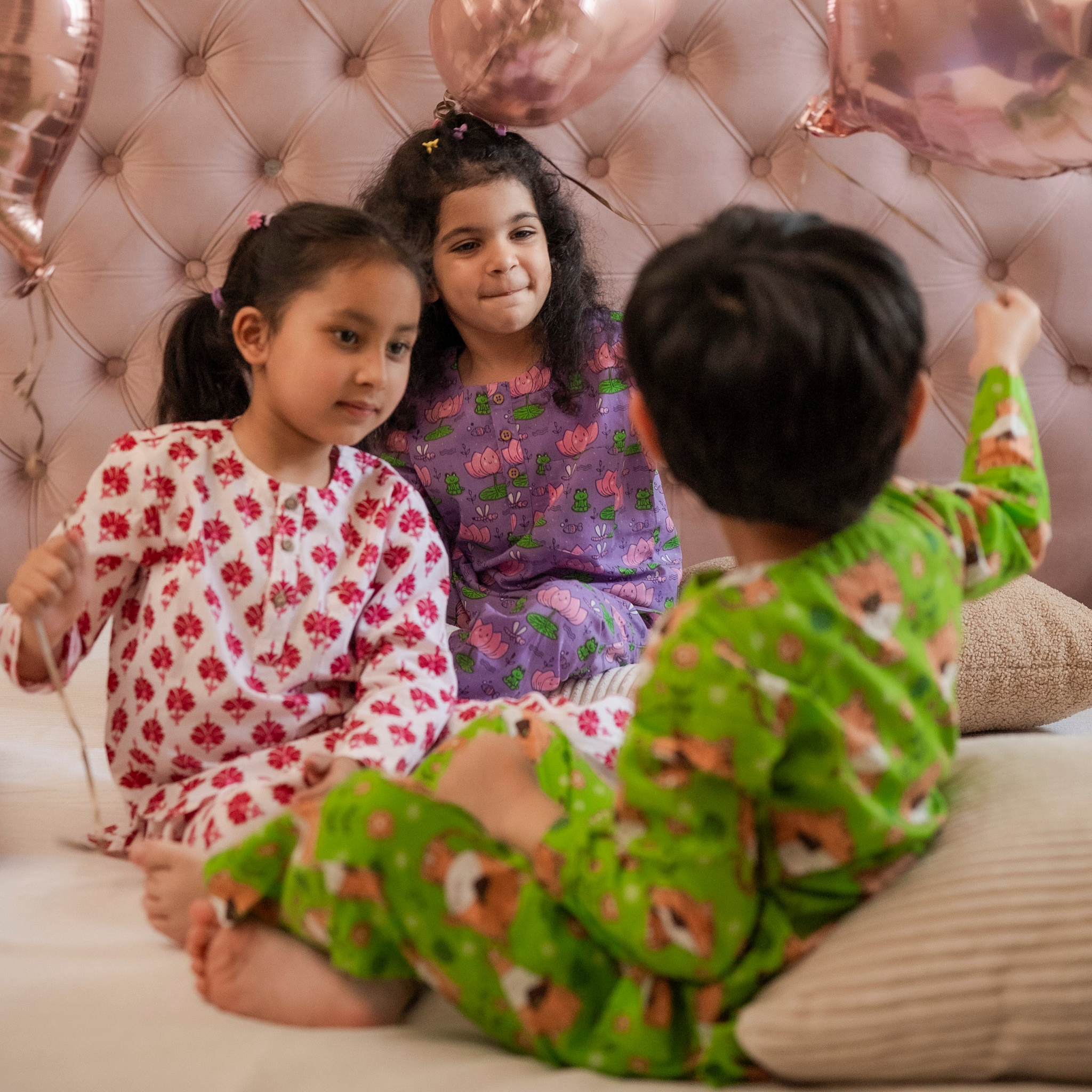 Pink Floral Night Suit Set