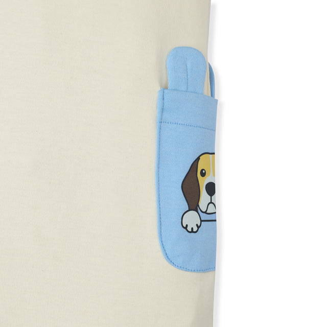 Color Block Half Romper with Cute Animal Print