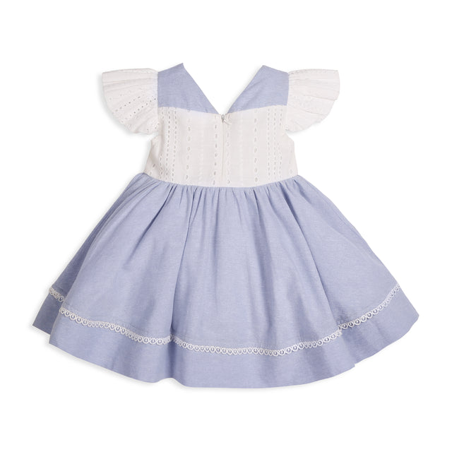 Celeste Sky Dress - White & Blue