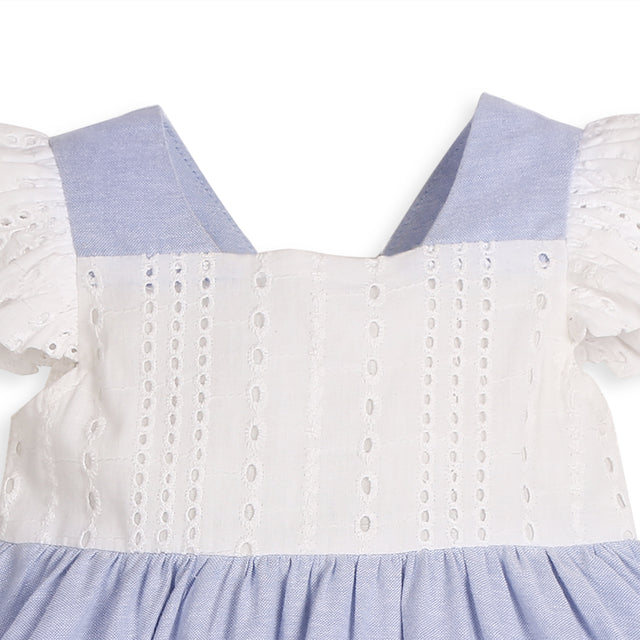 Celeste Sky Dress - White & Blue