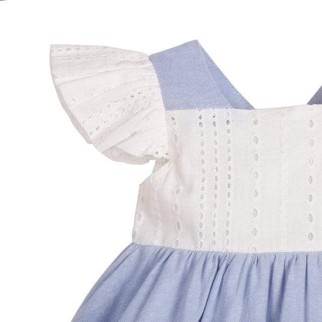 Celeste Sky Dress - White & Blue