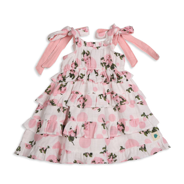 Eva Tea Rose Dress - White/Pink