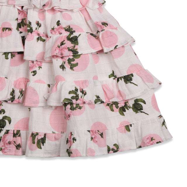 Eva Tea Rose Dress - White/Pink