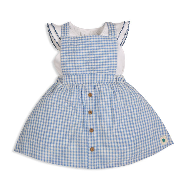 Meadow Dungaree Set - Blue & White
