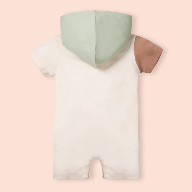 Lil Hoodie Half Romper- Ecru