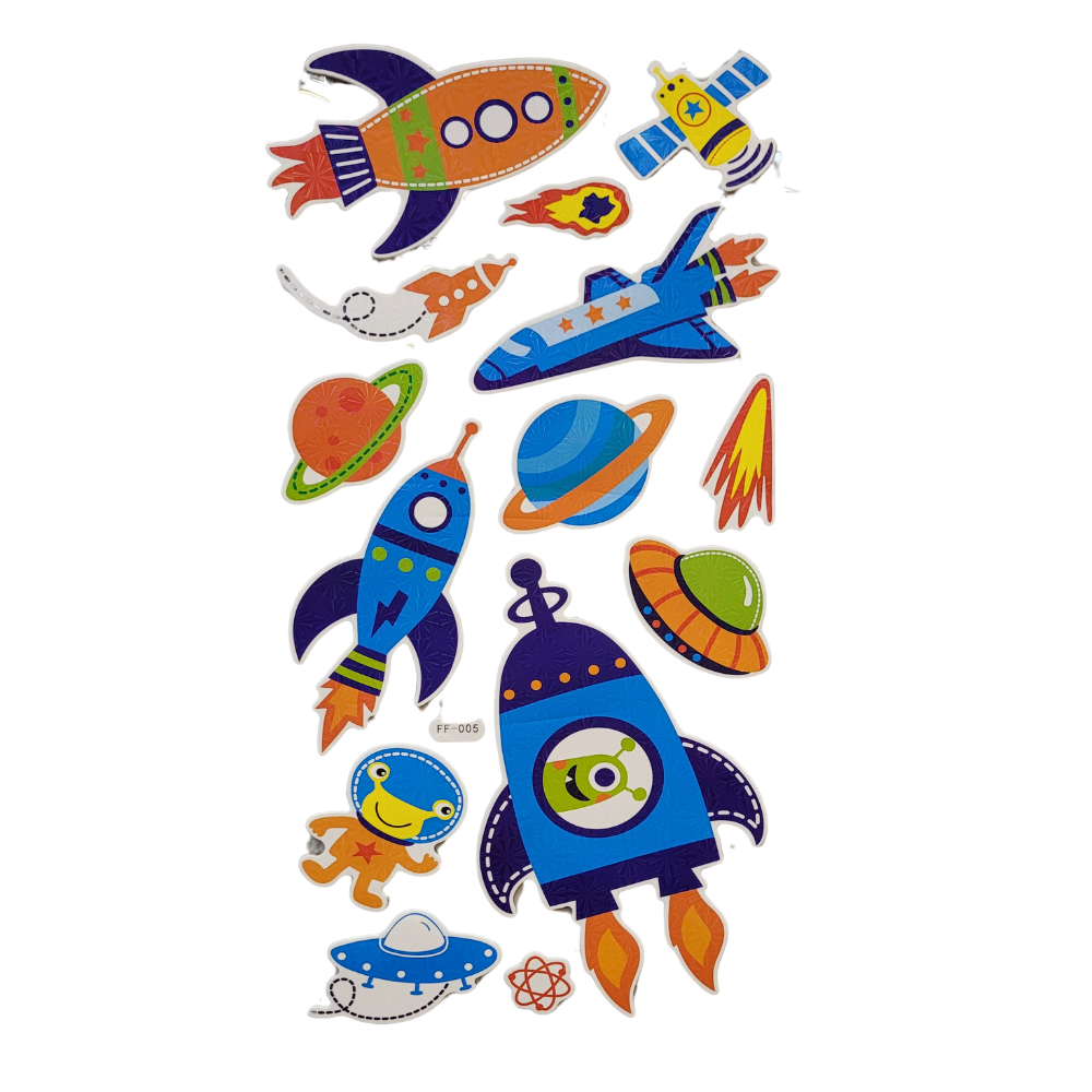 Space theme wall 3d stickers for kids