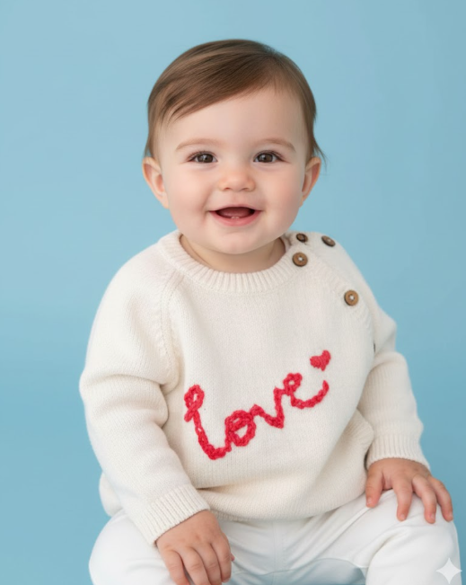 Cream Knitted Love Sweater