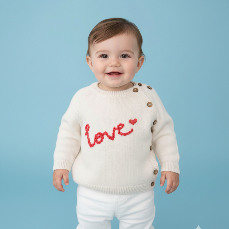 Cream Knitted Love Sweater