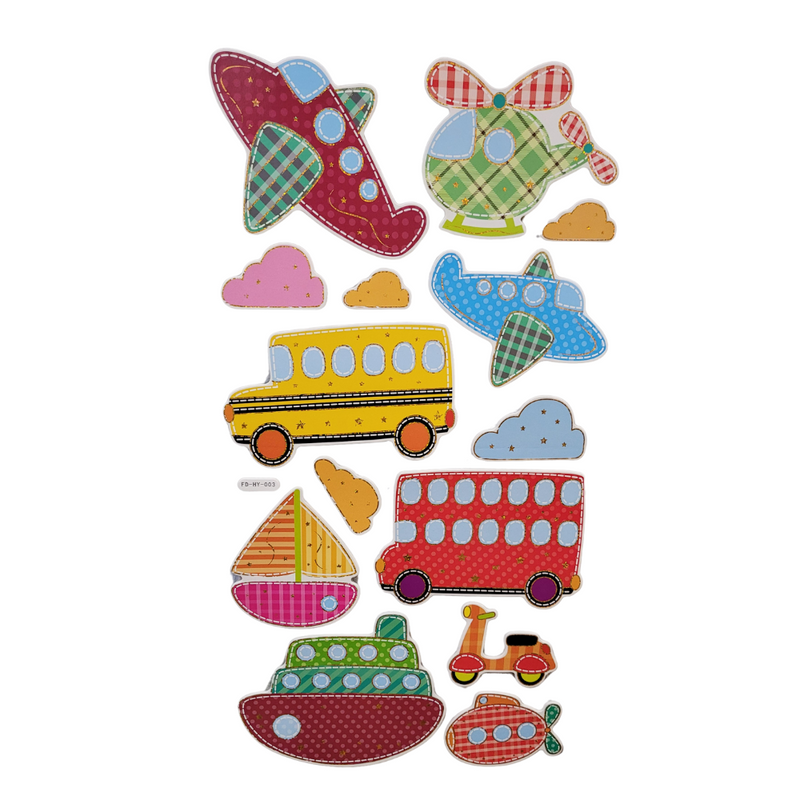 Vehicles 3D wall stickers