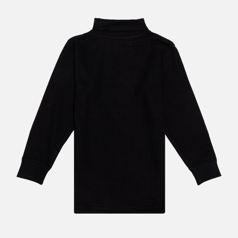 Bodycare Thermal Unisex Top High Neck Full Sleeves Solid Black