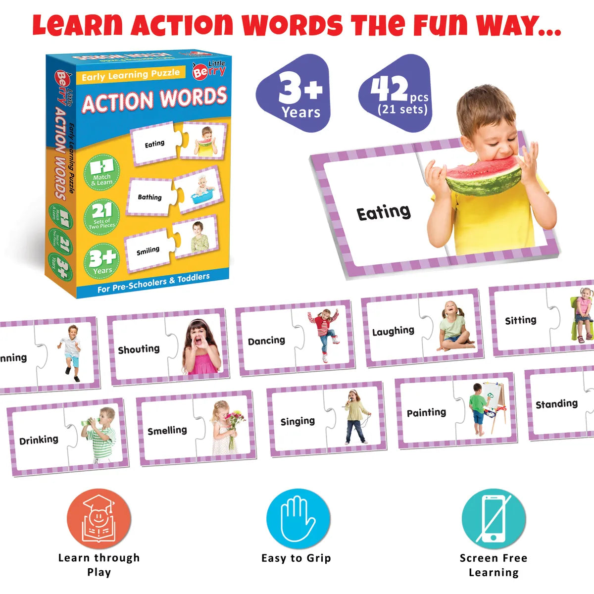 Early Learning Puzzle Action Words
