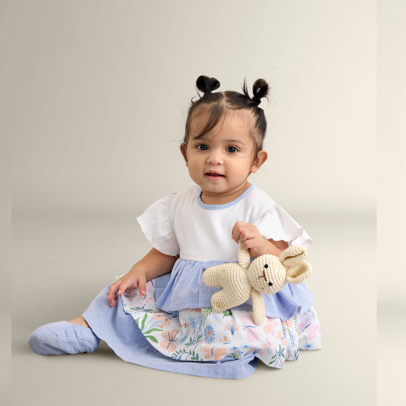 Milena Dress & White & Blue