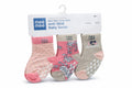 Mee Mee Cozy Feet Anti Skid Baby Socks Pack of 3 (Grey, Pink, Peach)