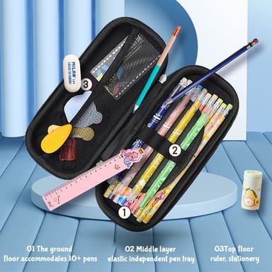 Astronaut 3D Alien Art Canvas Pencil Box  (Set of 1, Blue)