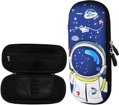 Astronaut 3D Alien Art Canvas Pencil Box  (Set of 1, Blue)