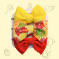 Polka Tots Pack of 3 Solid and Lemon Print Bow Headband Set - Multicolor