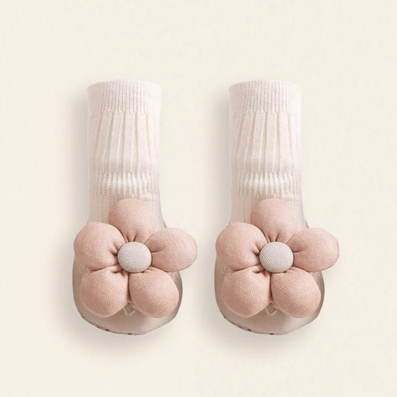 Flora Baby Socks-Beige
