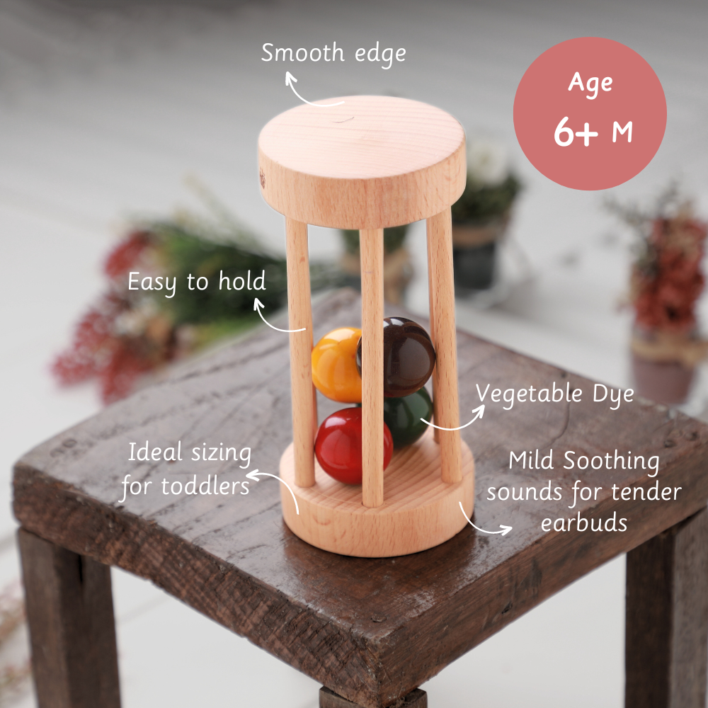 Wooden Rolling Rattle