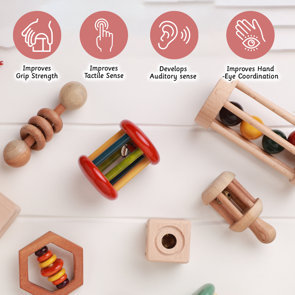 Wooden Rolling Rattle