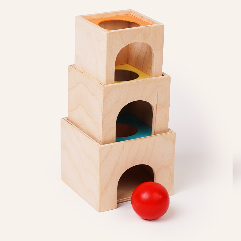 Wooden block set - Stacking, Nesting and Object Permanence Learning Toy