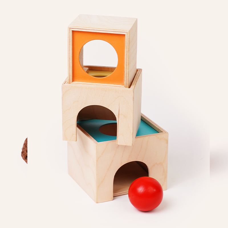Wooden block set - Stacking, Nesting and Object Permanence Learning Toy