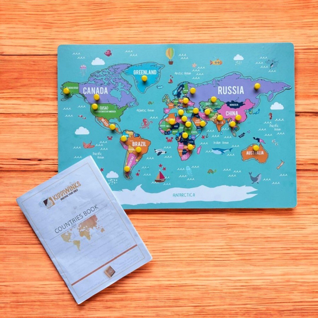 World Map Countries Peg Puzzle