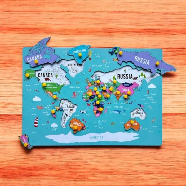 World Map Countries Peg Puzzle