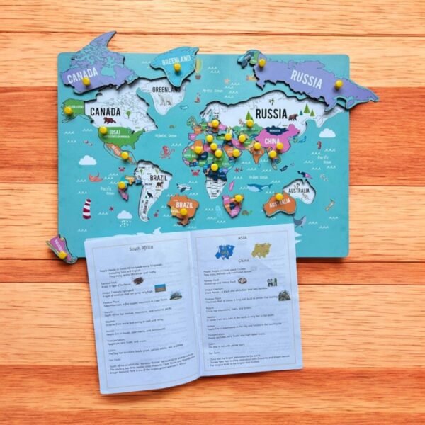 World Map Countries Peg Puzzle