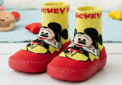 Baby Soft Grip Sock Shoes – Cartoon Mickey Design