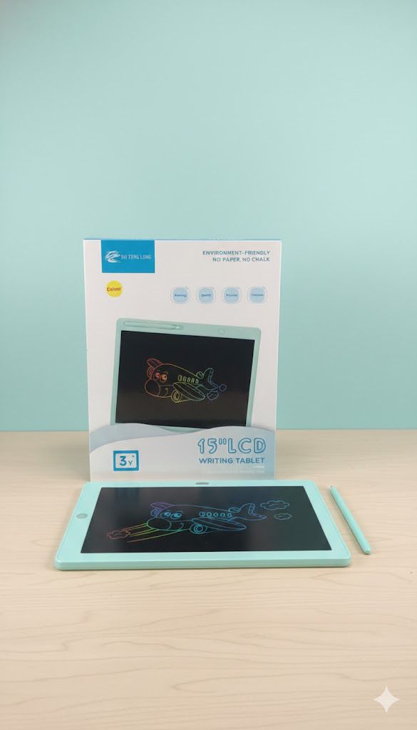 YA Kart Du Teng Long 7676 15" LCD Writing Tablet – Portable Digital Slate for Kids & Adults, Reusable Drawing Pad with Stylus – Ideal for Notes, Sketches & Learning