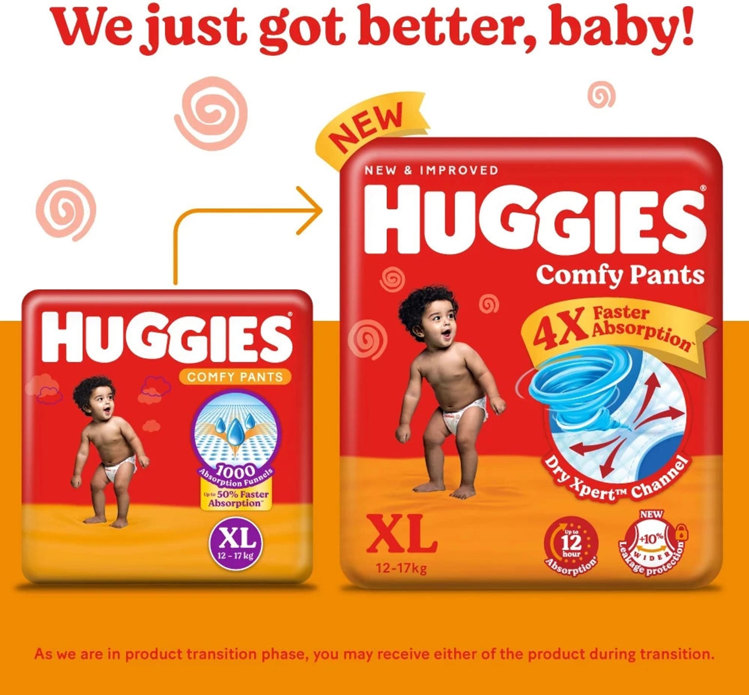Huggies Comfy Baby Diaper Pants,  X-Large (12 - 17Kg) - 24 Pack