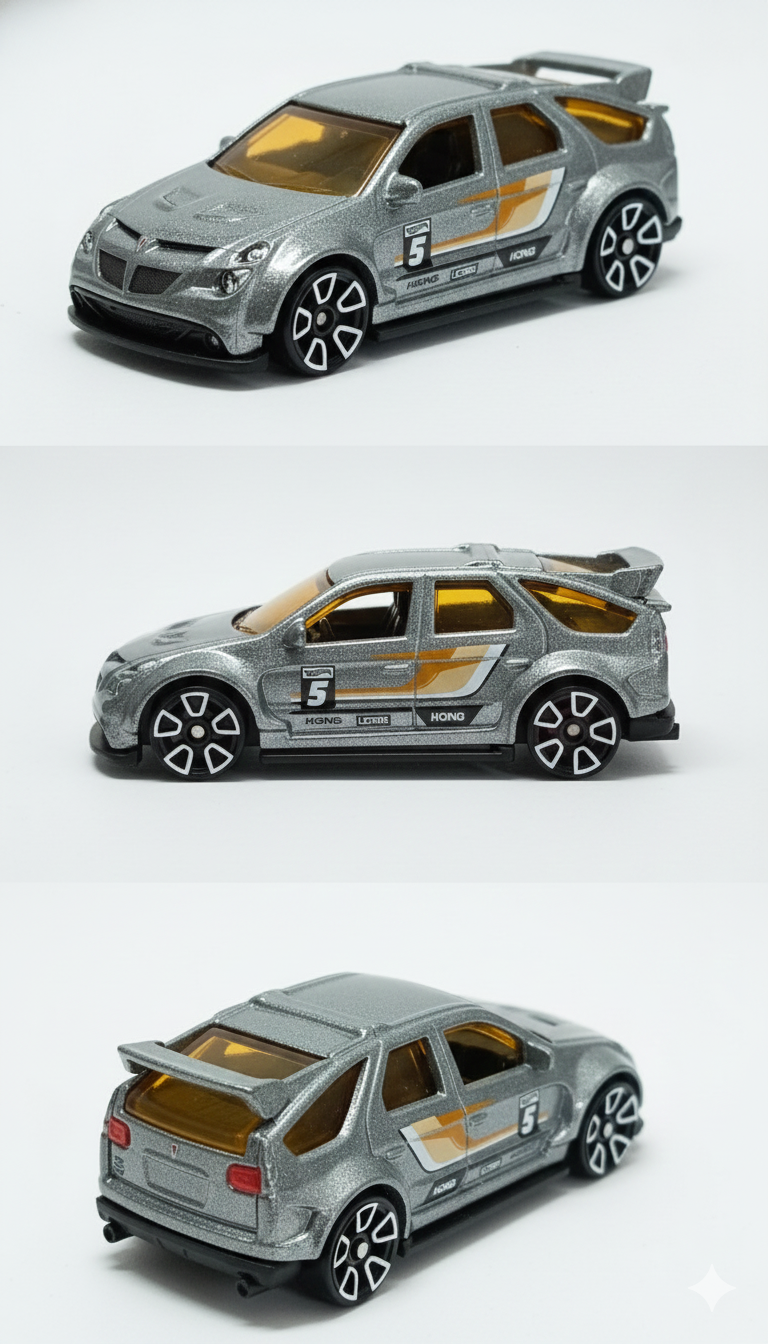 Hot Wheels 1:64 Pontiac Aztek Custom Wild Widebody Ages 3 and Up 205/250 (Grey)