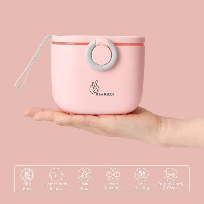First Feed Box with Scoop, BPA Free, Leak Proof (Pink)