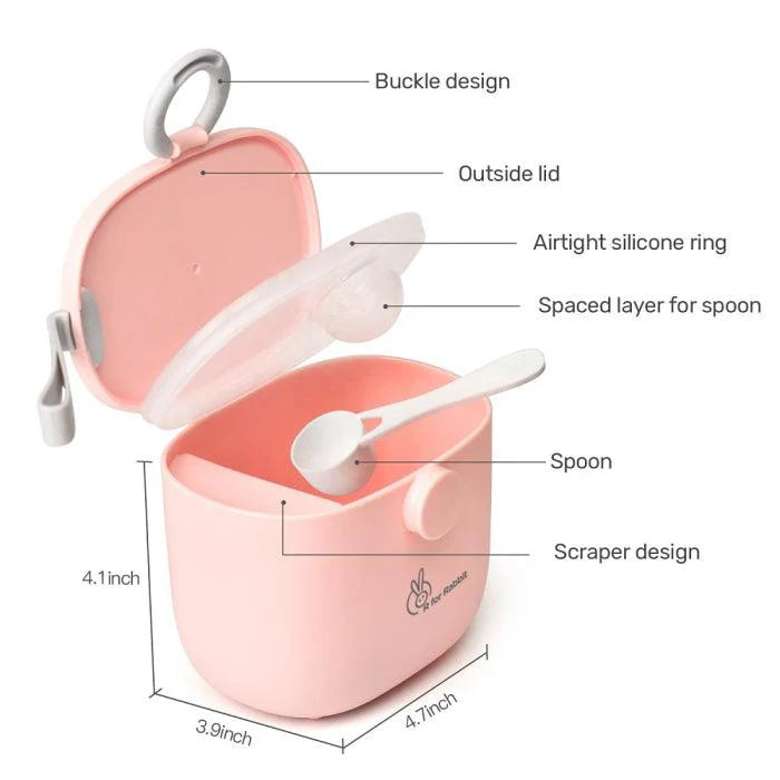 First Feed Box with Scoop, BPA Free, Leak Proof (Pink)