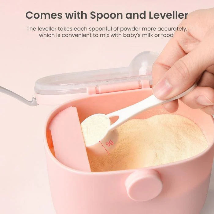 First Feed Box with Scoop, BPA Free, Leak Proof (Pink)