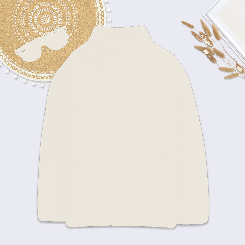 White High Neck Knit Sweater