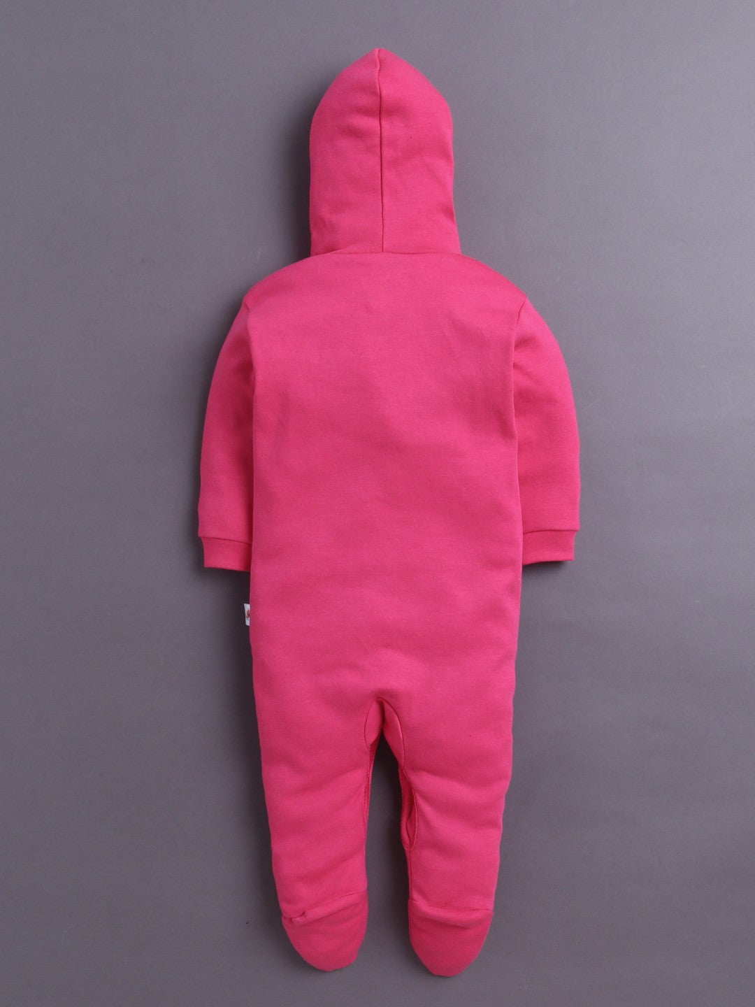 Pink & White Baby Girls Full Sleeves Hooded Sleepsuit Pack Of 2