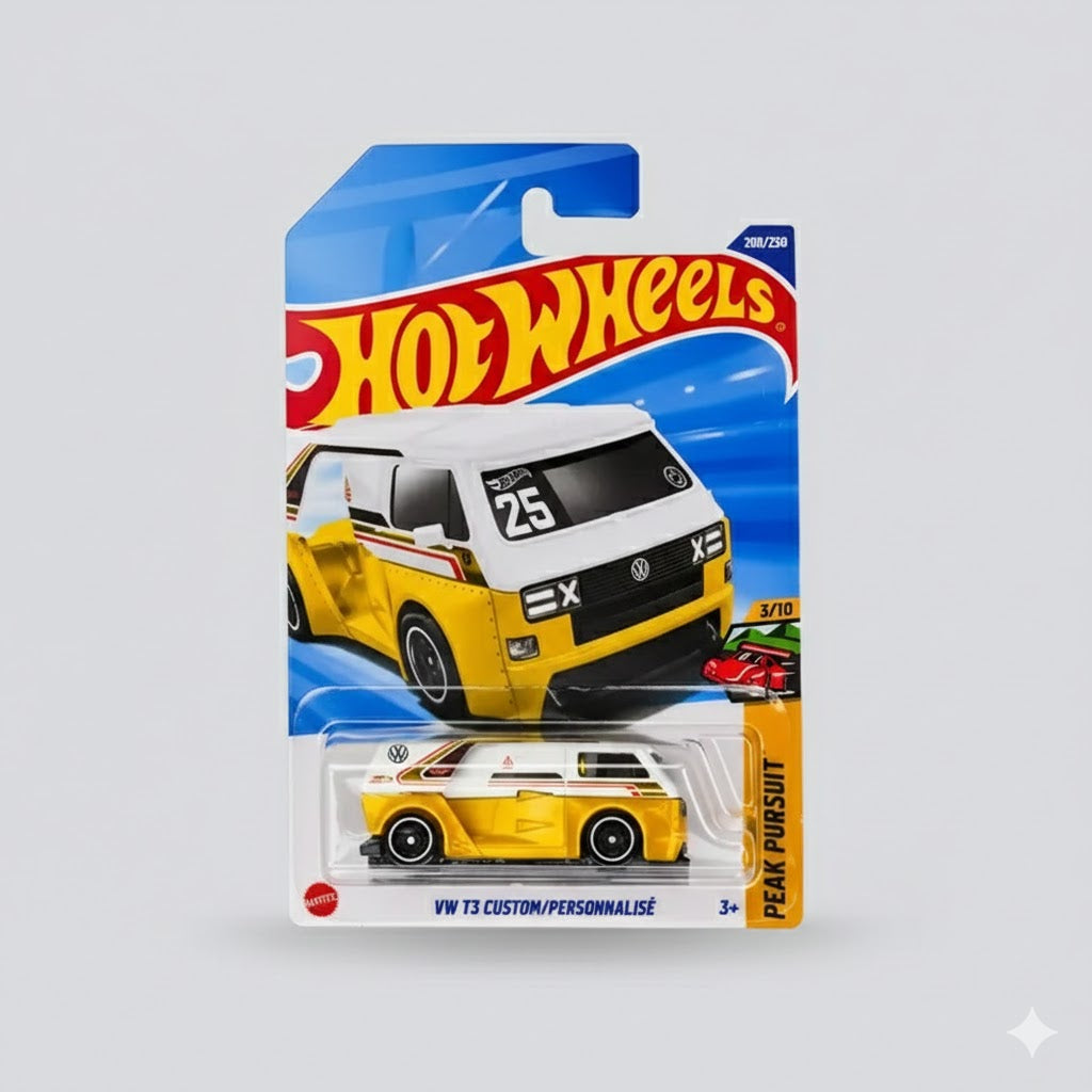 Hot Wheels Volkswagen T3 Campervan Die Cast Car (White & yellow)